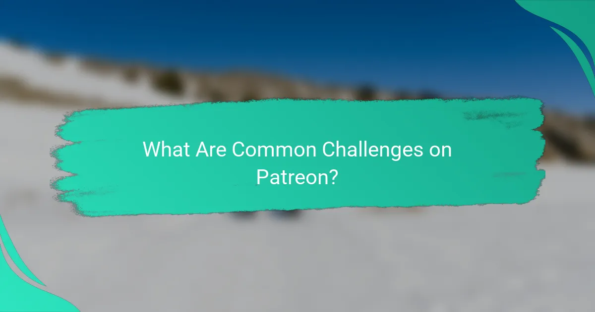 What Are Common Challenges on Patreon?