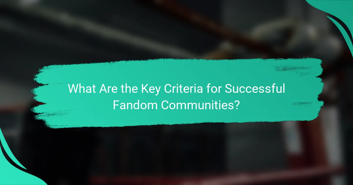 What Are the Key Criteria for Successful Fandom Communities?