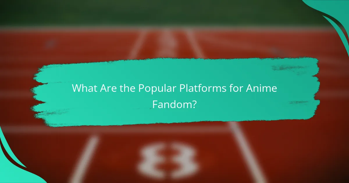 What Are the Popular Platforms for Anime Fandom?