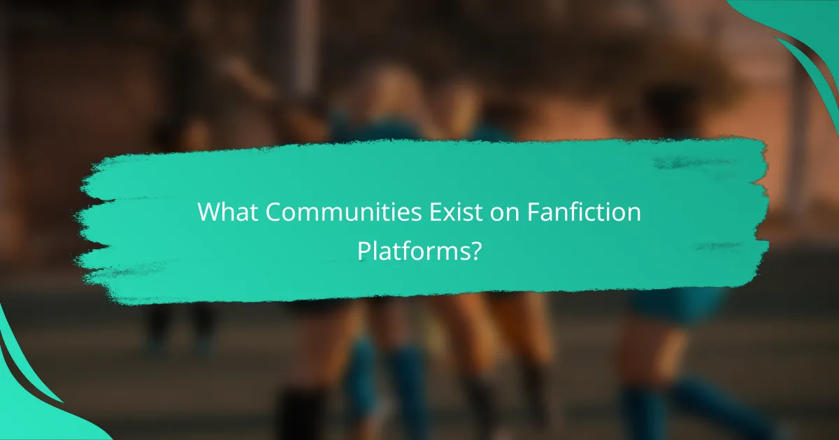 What Communities Exist on Fanfiction Platforms?